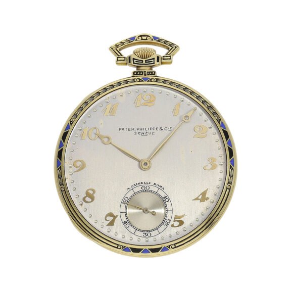 Swiss gold and enamel open faced lever dress watch Circa 1926