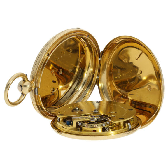 Important English gold hunting cased lever watch Circa 1855 Important English gold hunting cased lever watch Circa 1855