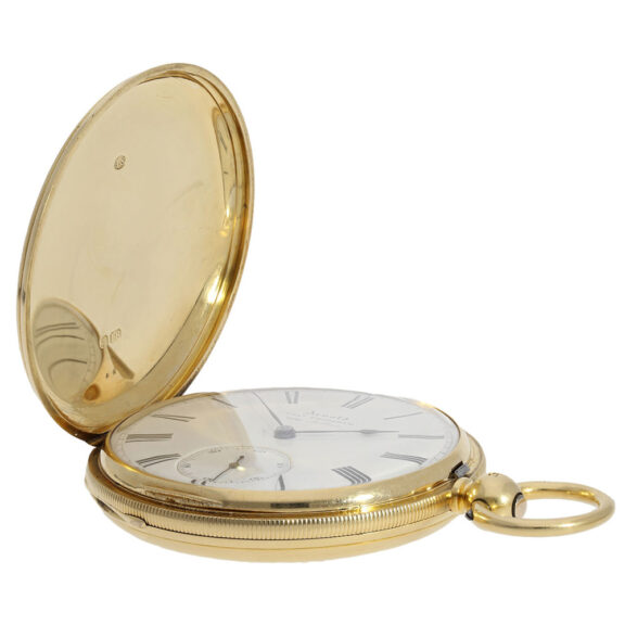 Important English gold hunting cased lever watch Circa 1855 Important English gold hunting cased lever watch Circa 1855