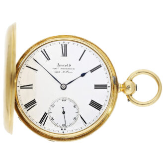 Important English gold hunting cased lever watch Circa 1855