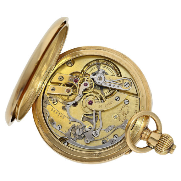 Swiss gold chronograph watch with pulsometer scale Circa 1915 Swiss gold chronograph watch with pulsometer scale Circa 1915