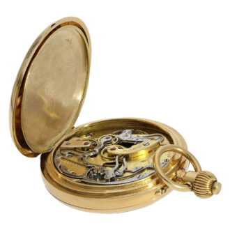 Swiss gold chronograph watch with pulsometer scale Circa 1915