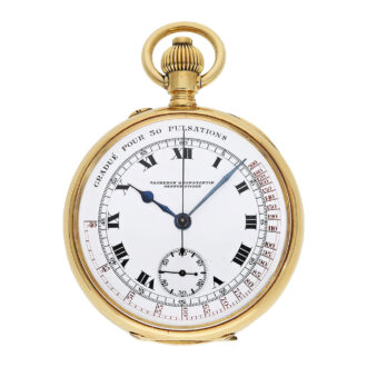 Swiss gold chronograph watch with pulsometer scale Circa 1915