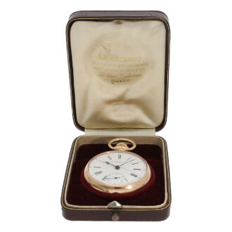 Swiss 18K gold anchor chronometer with chronograph Circa 1885 Swiss 18K gold anchor chronometer with chronograph Circa 1885