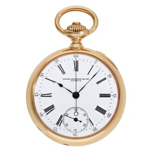 Swiss 18K gold anchor chronometer with chronograph Circa 1885
