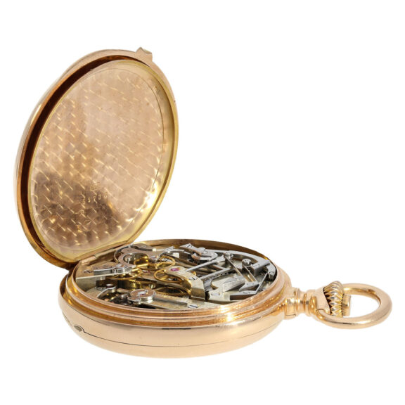 Swiss 18K gold anchor chronometer with chronograph Circa 1885 Swiss 18K gold anchor chronometer with chronograph Circa 1885