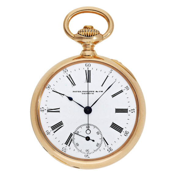 Swiss 18K gold anchor chronometer with chronograph Circa 1885 Swiss 18K gold anchor chronometer with chronograph Circa 1885