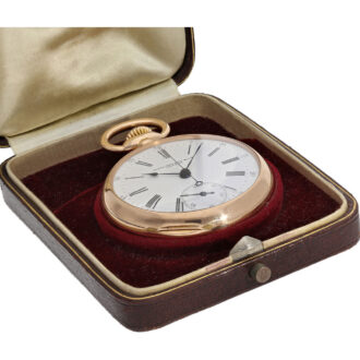 Swiss 18K gold anchor chronometer with chronograph Circa 1885 Swiss 18K gold anchor chronometer with chronograph Circa 1885
