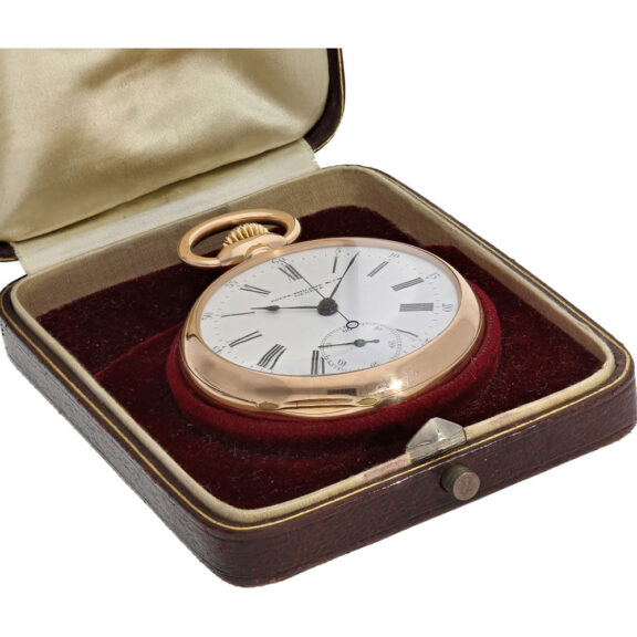 Swiss 18K gold anchor chronometer with chronograph Circa 1885 Swiss 18K gold anchor chronometer with chronograph Circa 1885
