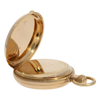 Swiss gold hunting cased quarter repeating watch Circa 1873