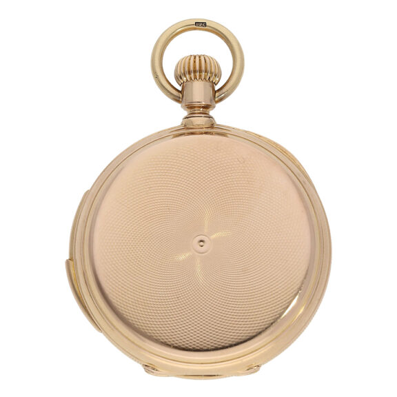 Swiss gold hunting cased quarter repeating watch Circa 1873 Swiss gold hunting cased quarter repeating watch Circa 1873