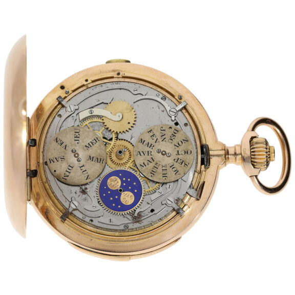 Swiss gold complicated astronomical lever watch Circa 1900 Swiss gold complicated astronomical lever watch Circa 1900