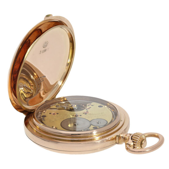 German gold minute repeating hunting cased pocket watch Circa 1899 German gold minute repeating hunting cased pocket watch Circa 1899