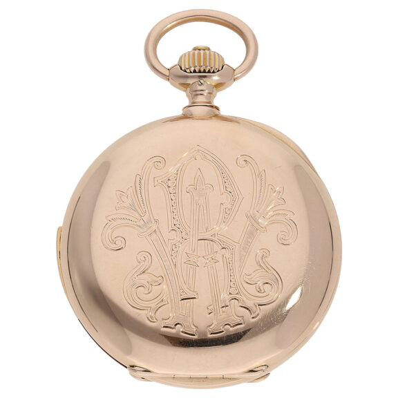 German gold minute repeating hunting cased pocket watch Circa 1899 German gold minute repeating hunting cased pocket watch Circa 1899
