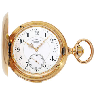 German gold minute repeating hunting cased pocket watch Circa 1899