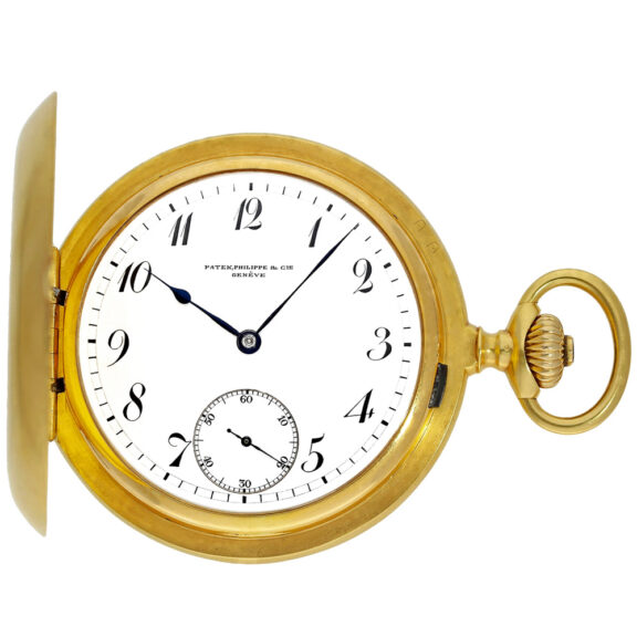Swiss 18K gold keyless lever observatory chronometer Circa 1892
