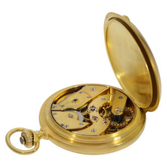 Swiss 18K gold keyless lever observatory chronometer Circa 1892