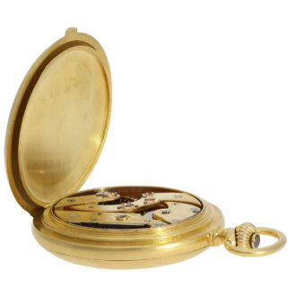 Swiss 18K gold keyless lever observatory chronometer Circa 1892