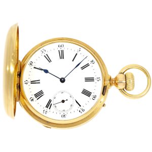Rare Swiss 18 carat gold pocket chronometer with tourbillon Circa 1865