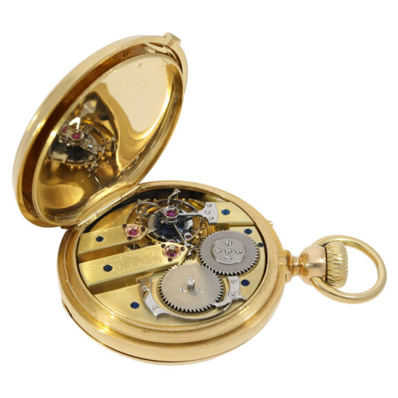 Rare Swiss 18 carat gold pocket chronometer with tourbillon Circa 1865 Rare Swiss 18 carat gold pocket chronometer with tourbillon Circa 1865