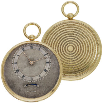 French rare 18K gold pocket watch with eccentric dial Circa 1825