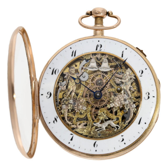 Large Swiss skeletonized repeating pocket watch Circa 1800 Large Swiss skeletonized repeating pocket watch Circa 1800