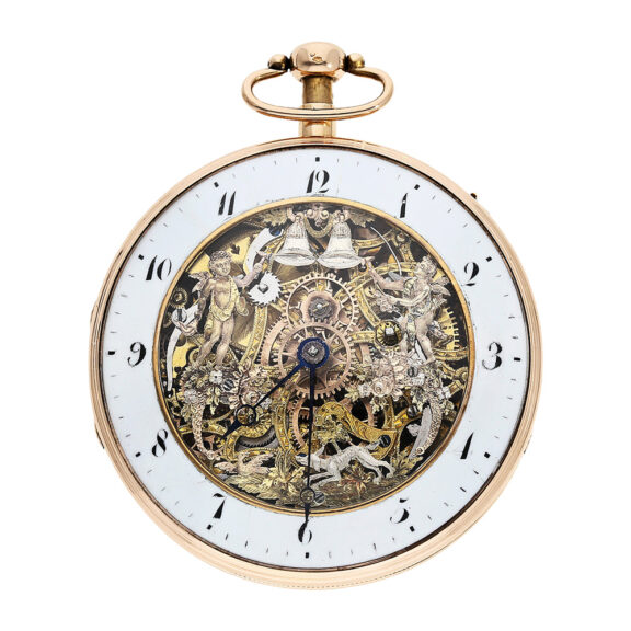Large Swiss skeletonized repeating pocket watch Circa 1800