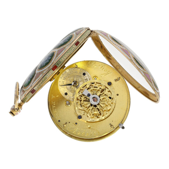 French gold and enamel verge for Turkish market Circa 1820 French gold and enamel verge for Turkish market Circa 1820