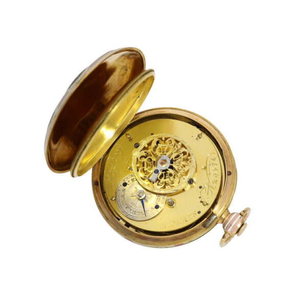 French gold and enamel verge for Turkish market Circa 1820 French gold and enamel verge for Turkish market Circa 1820