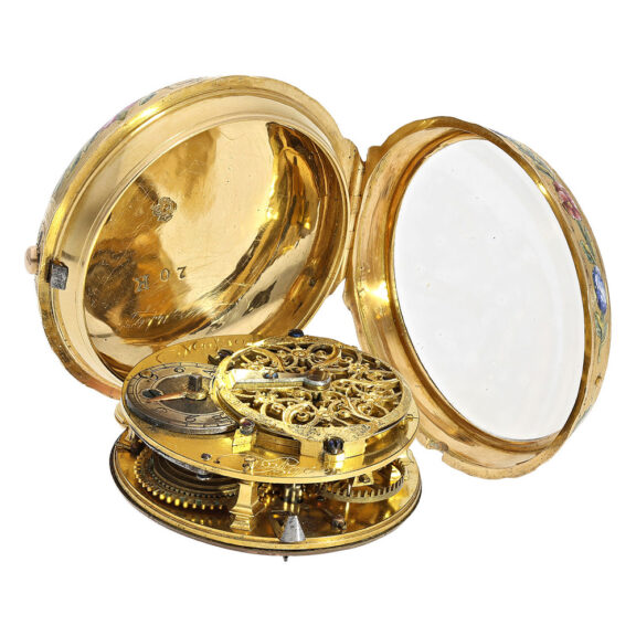 French gold and enamel rococo watch with chatelaine Circa 1760 French gold and enamel rococo watch with chatelaine Circa 1760