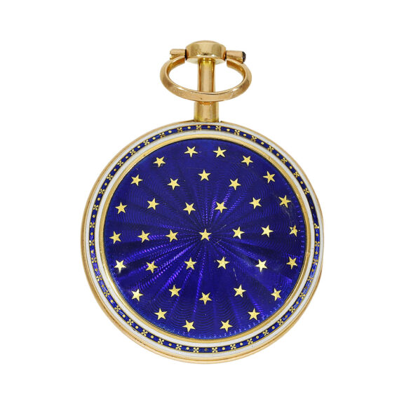 AC0182-197-4299-(2) French gold enamel watch with matching chatelaine Circa 1780
