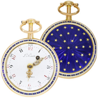 French gold enamel watch with matching chatelaine Circa 1780