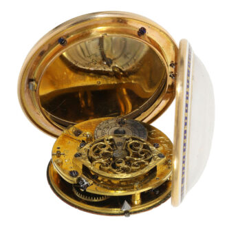 French gold enamel watch with matching chatelaine Circa 1780