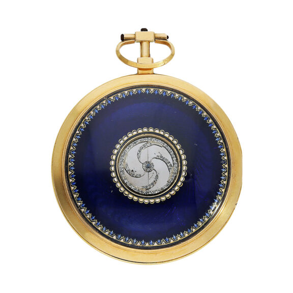 French gold and enamel watch with visible balance Circa 1785 French gold and enamel watch with visible balance Circa 1785