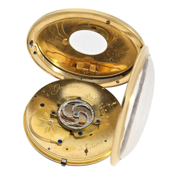 French gold and enamel watch with visible balance Circa 1785 French gold and enamel watch with visible balance Circa 1785