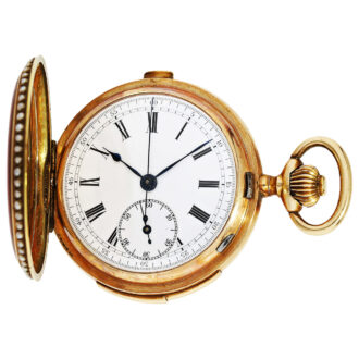 Swiss 14K gold repeating watch with chronograph Circa 1910 Swiss 14K gold repeating watch with chronograph Circa 1910