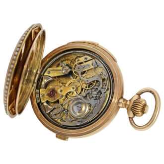 Swiss 14K gold repeating watch with chronograph Circa 1910 Swiss 14K gold repeating watch with chronograph Circa 1910