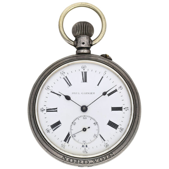 French silver military chronograph with two dials 19th Century French silver military chronograph with two dials 19th Century