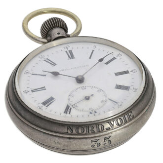 French silver military chronograph with two dials 19th Century