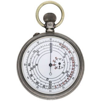 French silver military chronograph with two dials 19th Century
