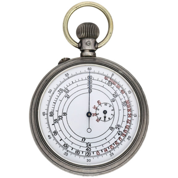 French silver military chronograph with two dials 19th Century French silver military chronograph with two dials 19th Century
