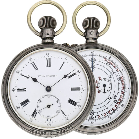 French silver military chronograph with two dials 19th Century