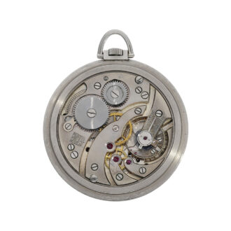 Elegant Swiss stainless steel dress watch with black dial Circa 1940