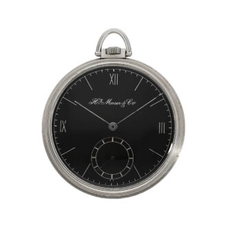 Elegant Swiss stainless steel dress watch with black dial Circa 1940
