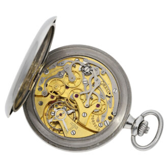 Swiss stainless steel pocket tachymeter chronograph Circa 1935
