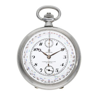 Swiss stainless steel pocket tachymeter chronograph Circa 1935