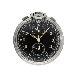 Extremely rare Swiss steel chronograph with register Circa 1940