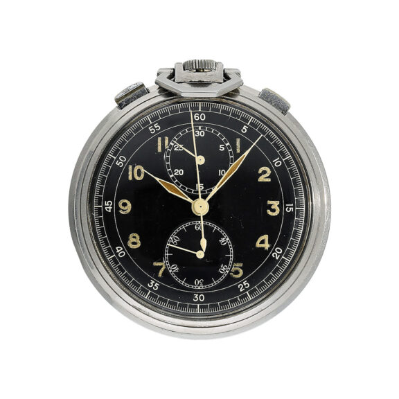 Extremely rare Swiss steel chronograph with register Circa 1940