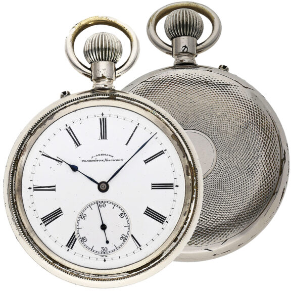German silvered and chromed Glashütte lever deck watch Circa 1917