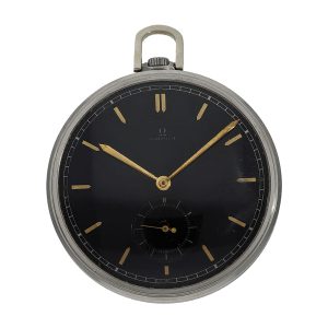 Swiss stainless steel Art Deco pocket watch Circa 1930